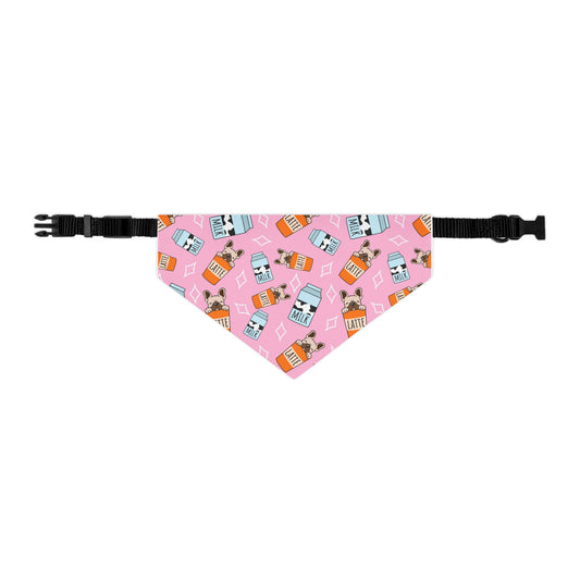 French Bulldog Pattern Pet Bandana Collar | Latte Pup Print