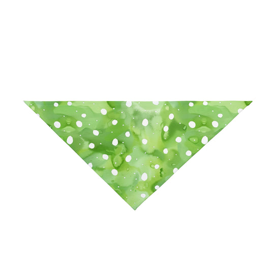 Green Watercolor Polka Dot Pet Bandana