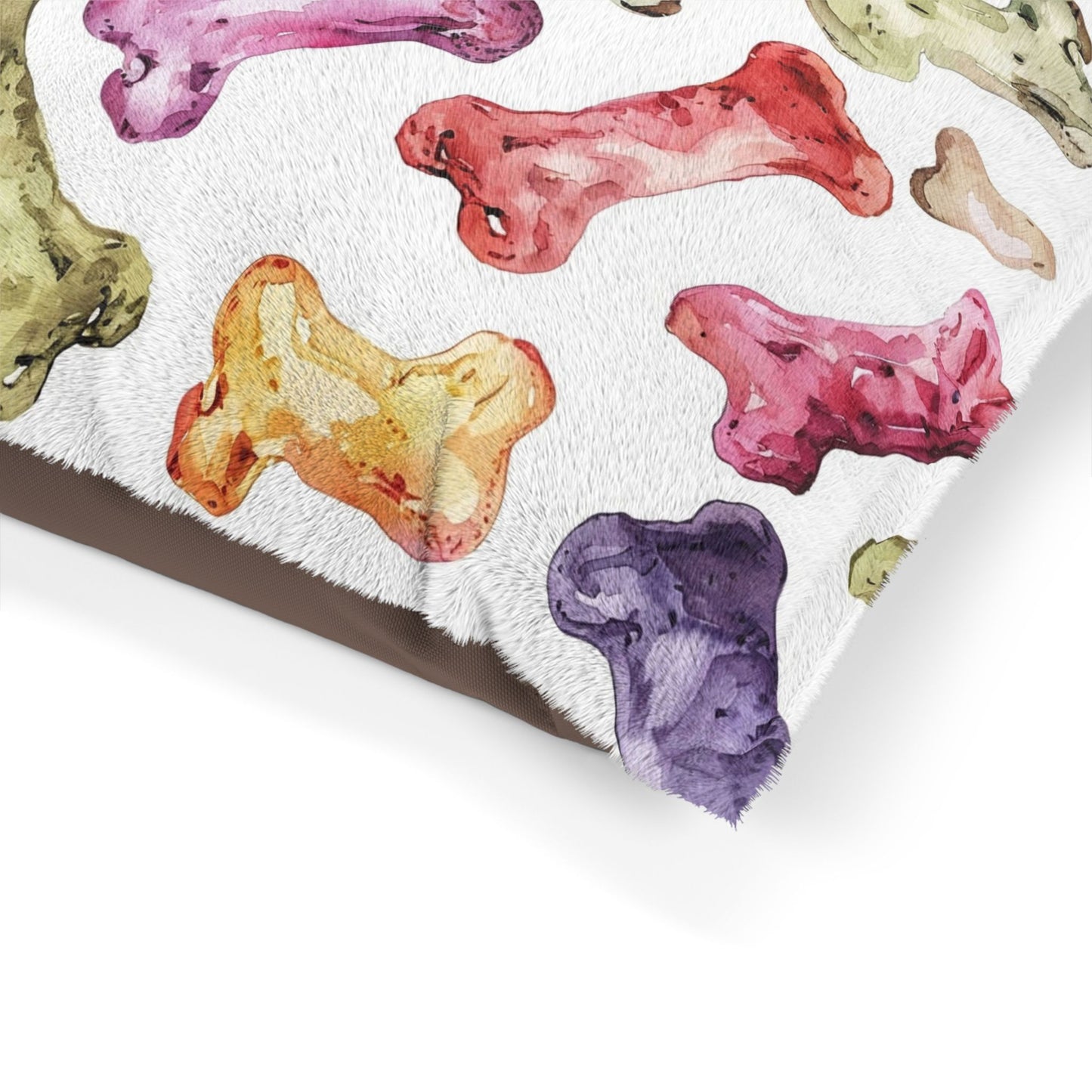 Colorful Watercolor Bones Pet Bed