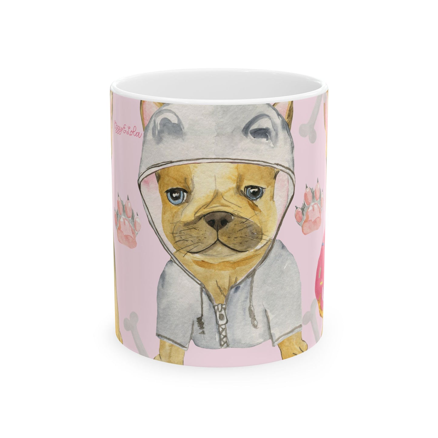 Frenchie Ceramic Mug, (11oz, 15oz)