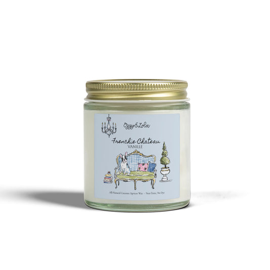 Frenchie Chateau Vanilla Candle 4oz or 9oz | Coconut Apricot Wax