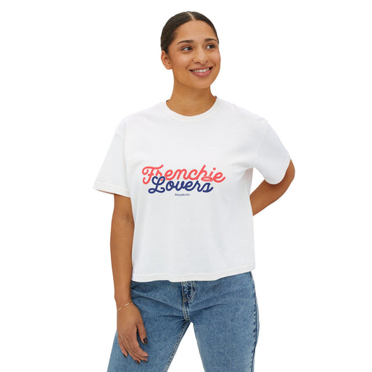 Frenchie Lovers Boxy Tee — Cute Dog Mom Shirt for French Bulldog Fans