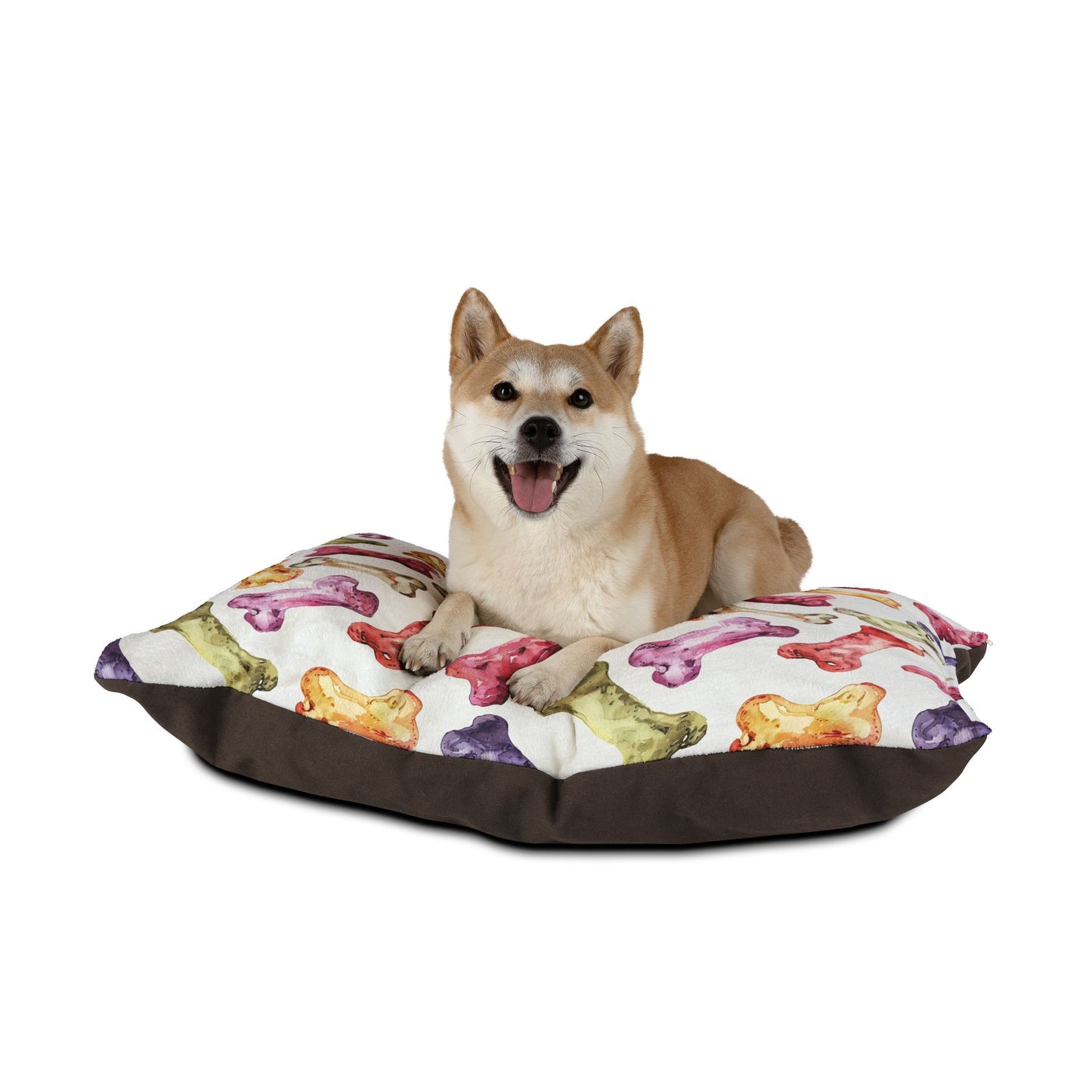Colorful Watercolor Bones Pet Bed