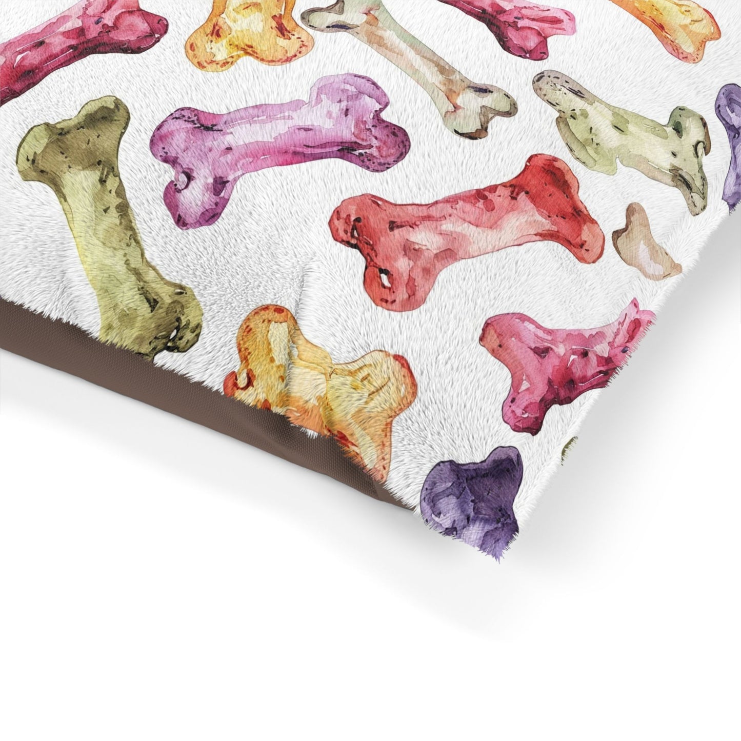 Colorful Watercolor Bones Pet Bed