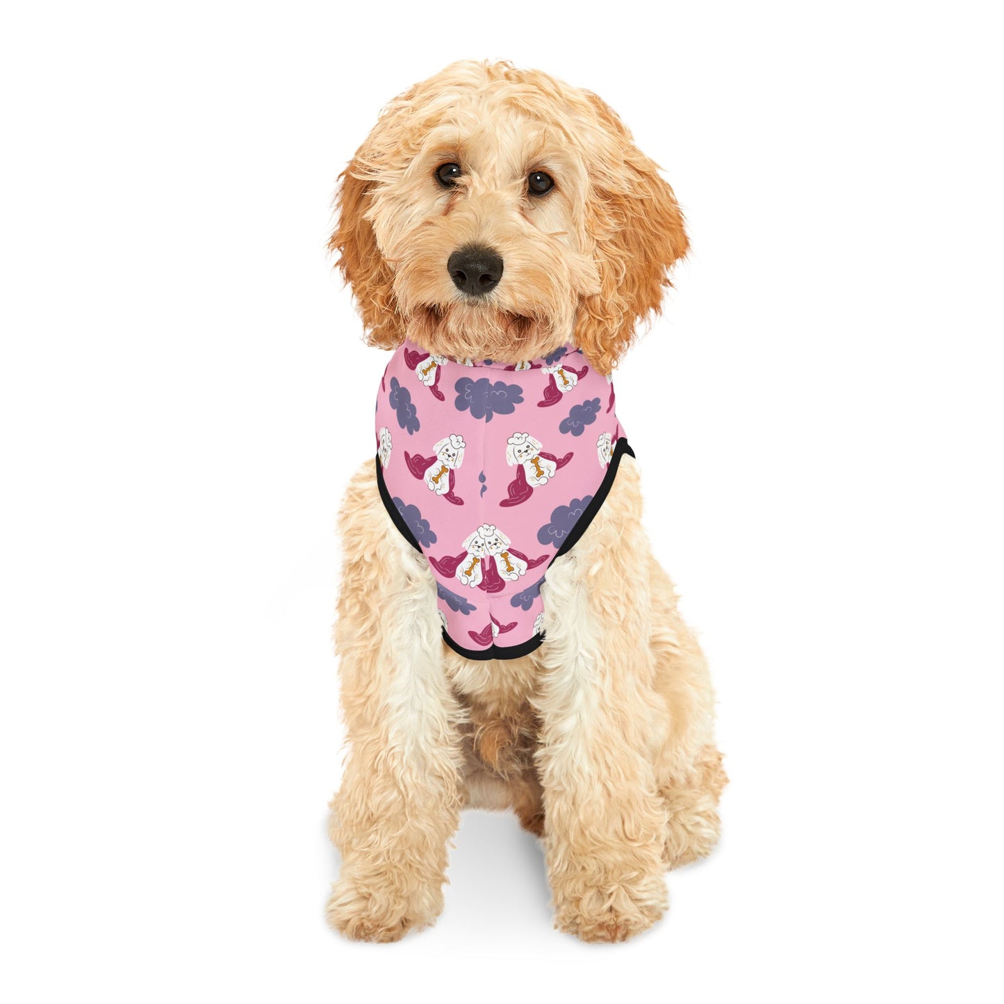 Pink Poodle Pattern Pet Hoodie