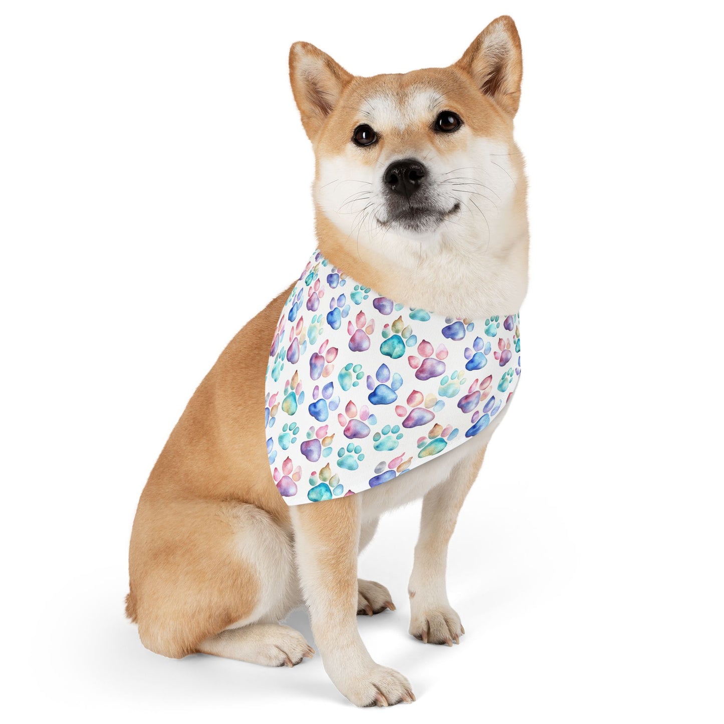 Pastel Paw Print Pet Bandana Collar