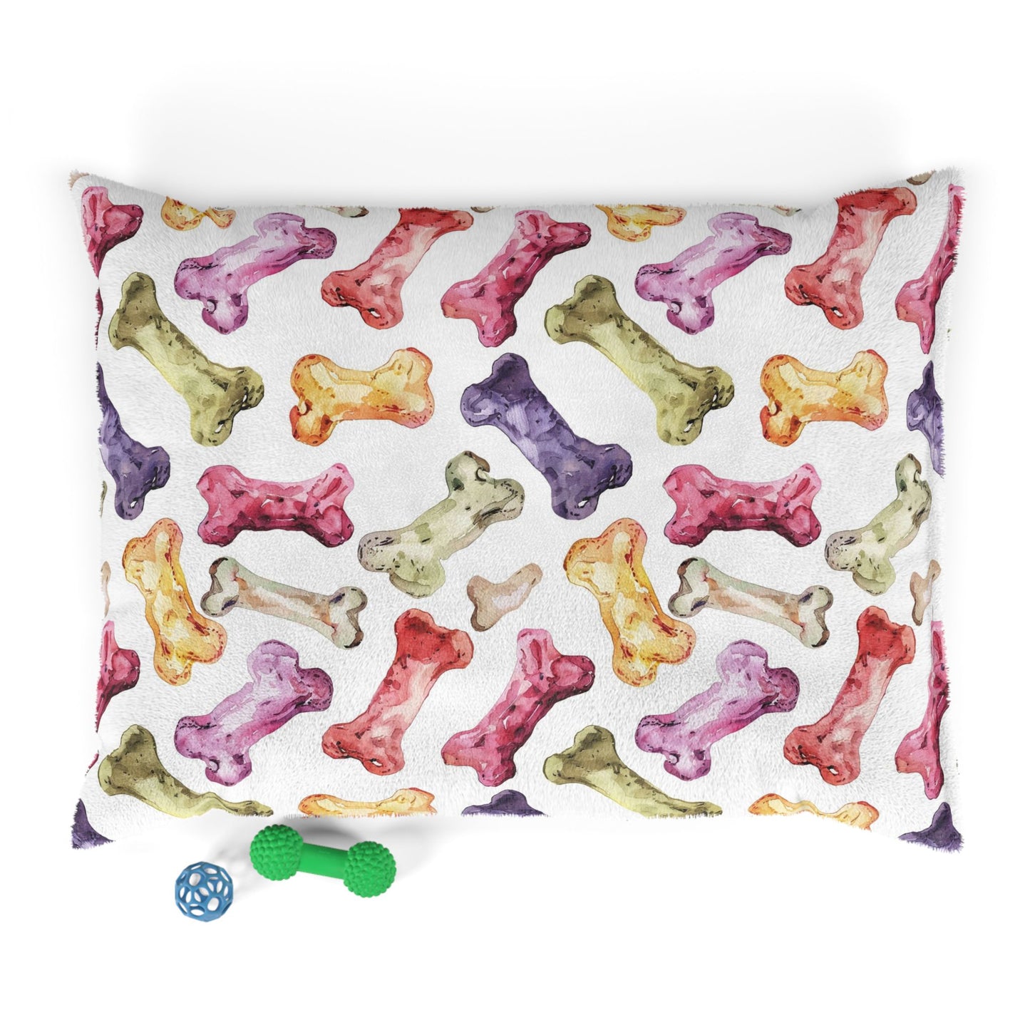 Colorful Watercolor Bones Pet Bed