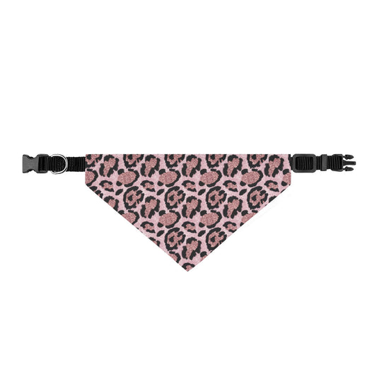 Pink Leopard Clip-On Pet Bandana