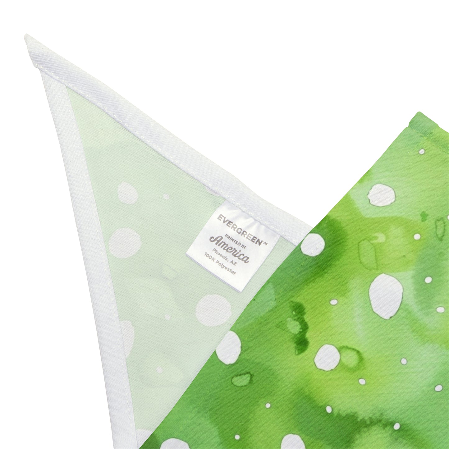 Green Watercolor Polka Dot Pet Bandana