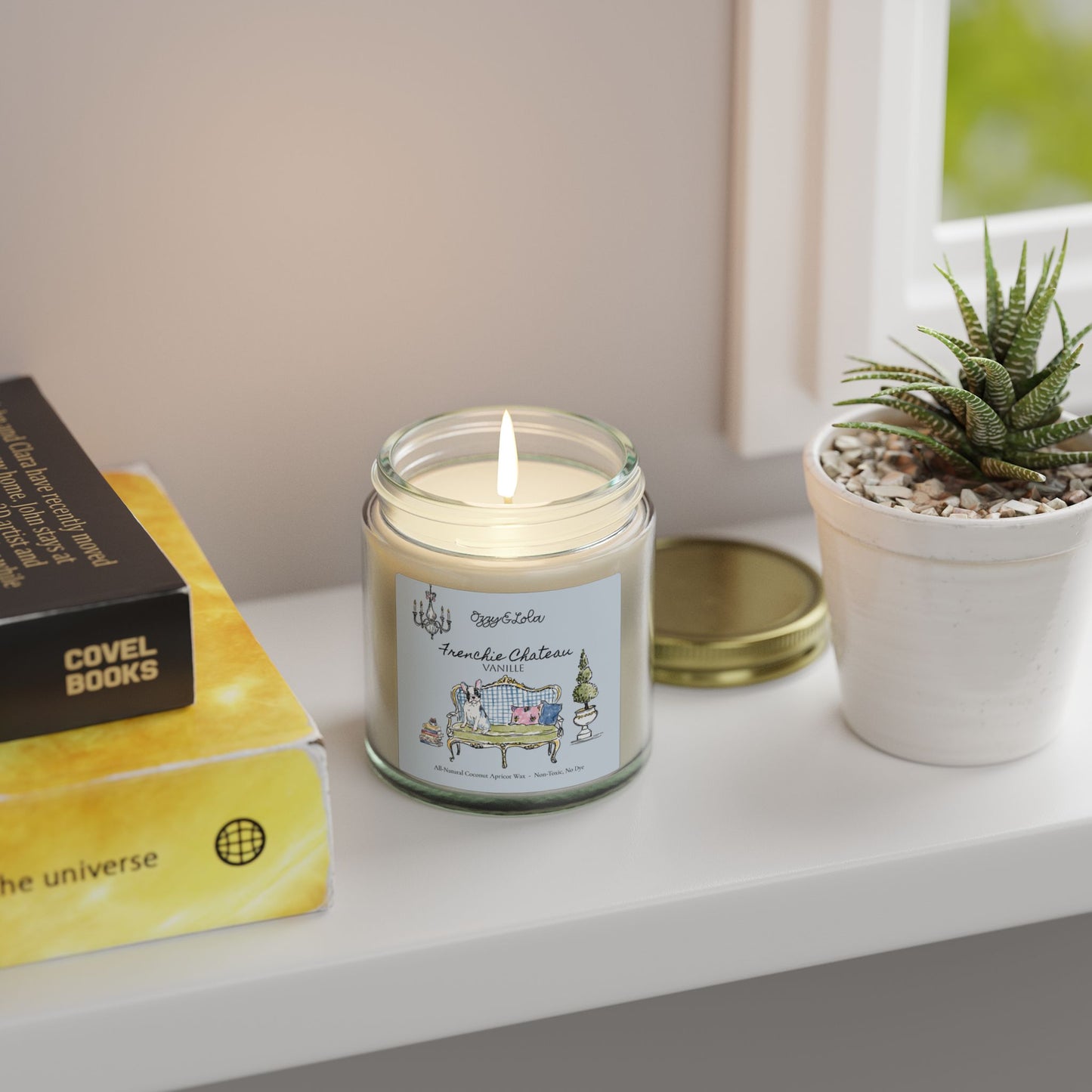 Frenchie Chateau Vanilla Candle 4oz or 9oz | Coconut Apricot Wax