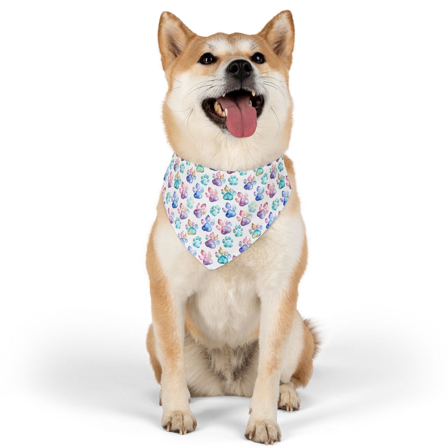 Pastel Paw Print Pet Bandana Collar
