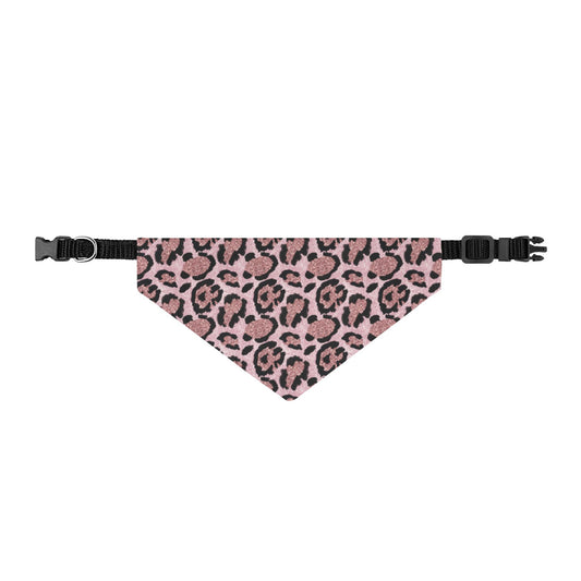 Pink Leopard Clip-On Pet Bandana