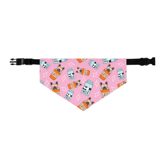 French Bulldog Pattern Pet Bandana Collar | Latte Pup Print