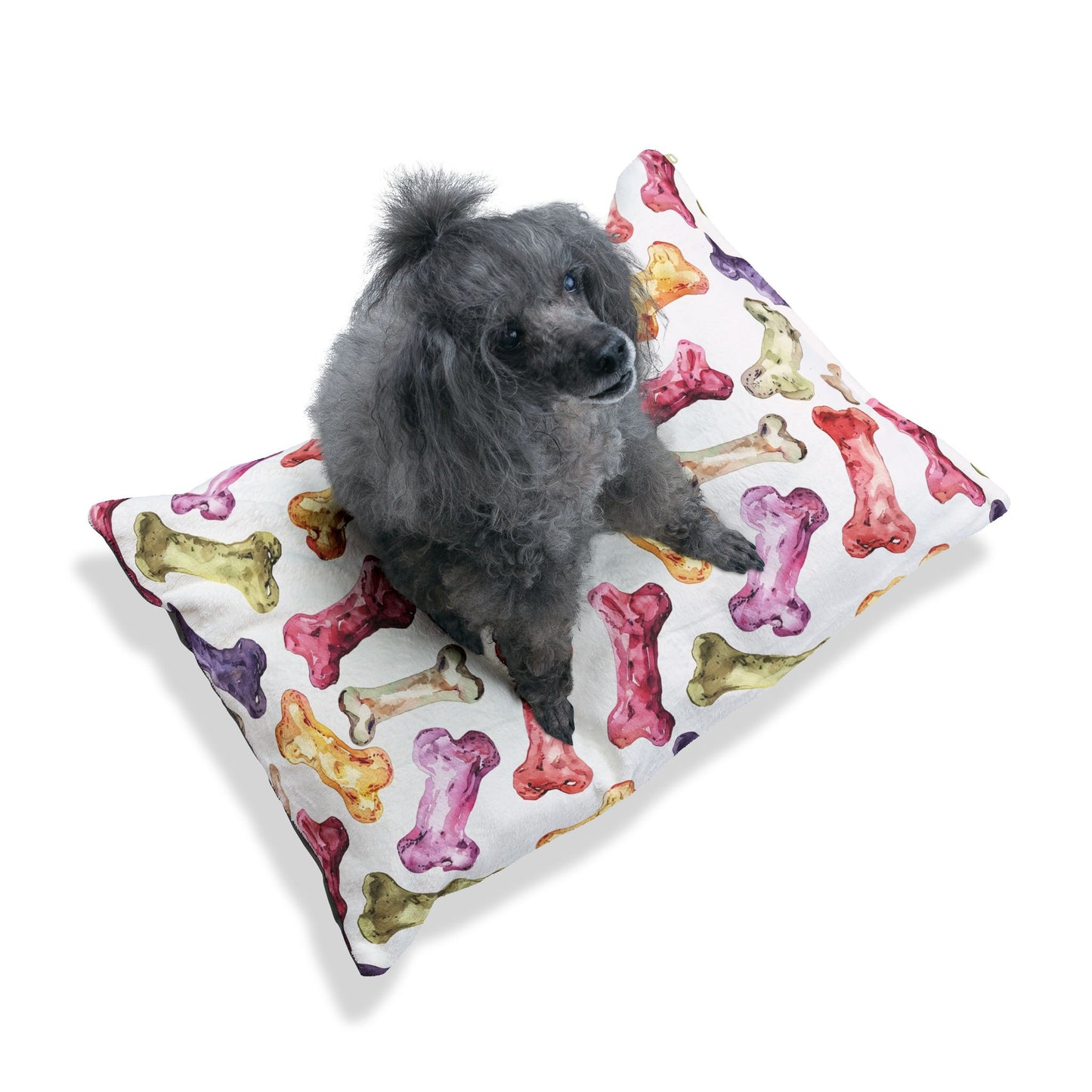 Colorful Watercolor Bones Pet Bed