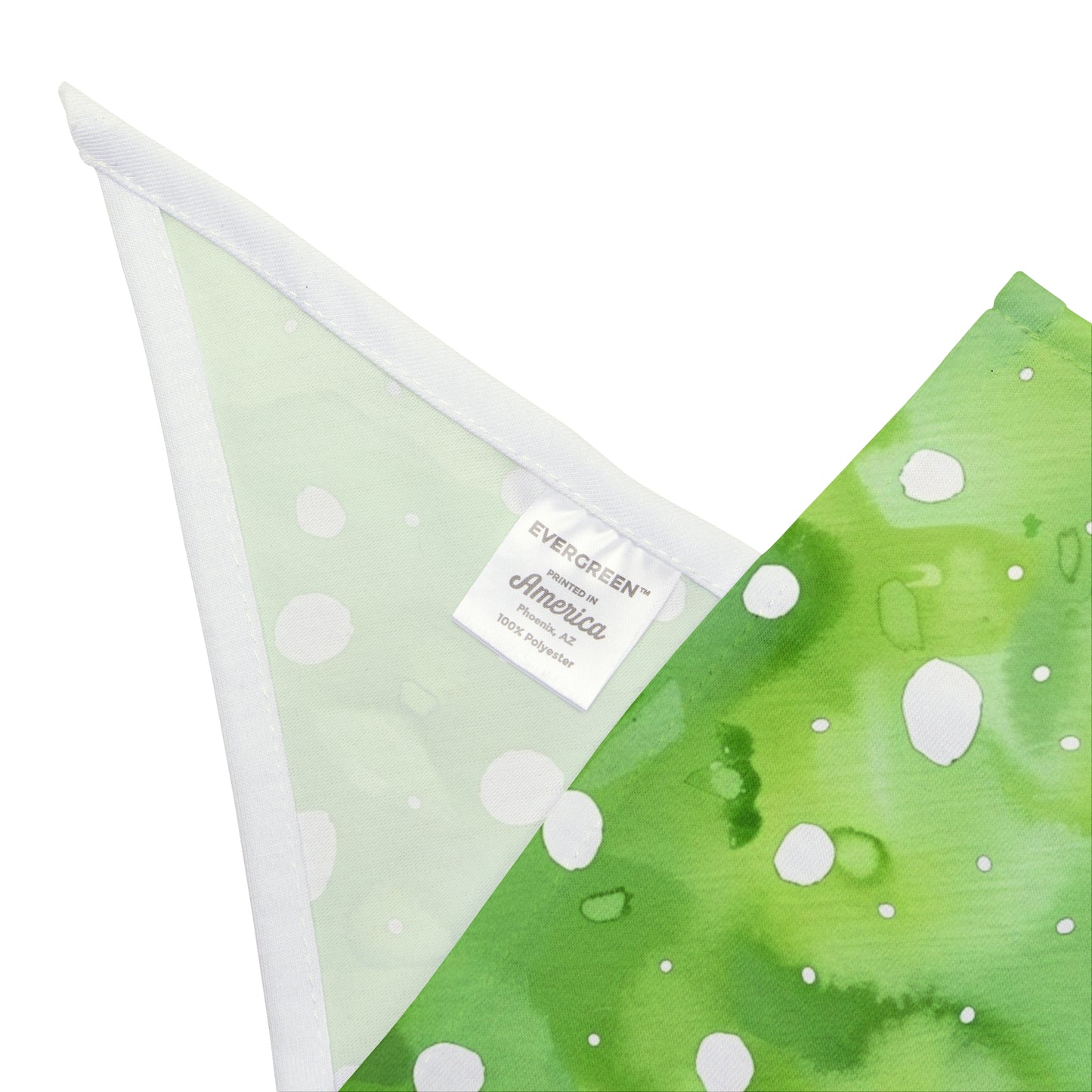 Green Watercolor Polka Dot Pet Bandana