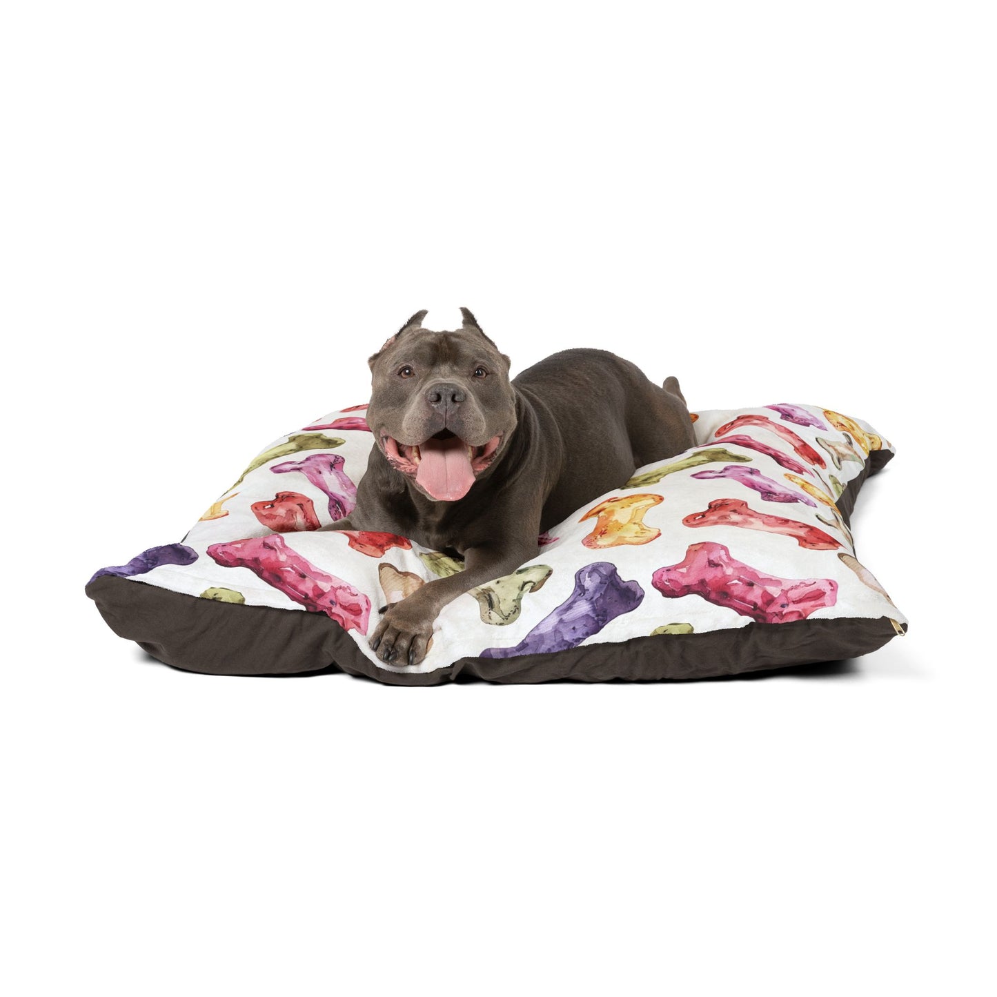 Colorful Watercolor Bones Pet Bed