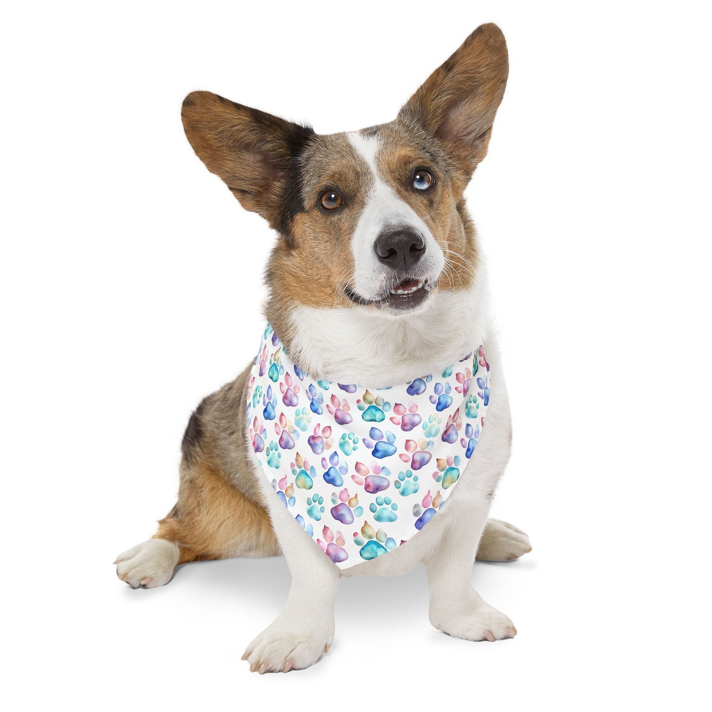 Pastel Paw Print Pet Bandana Collar