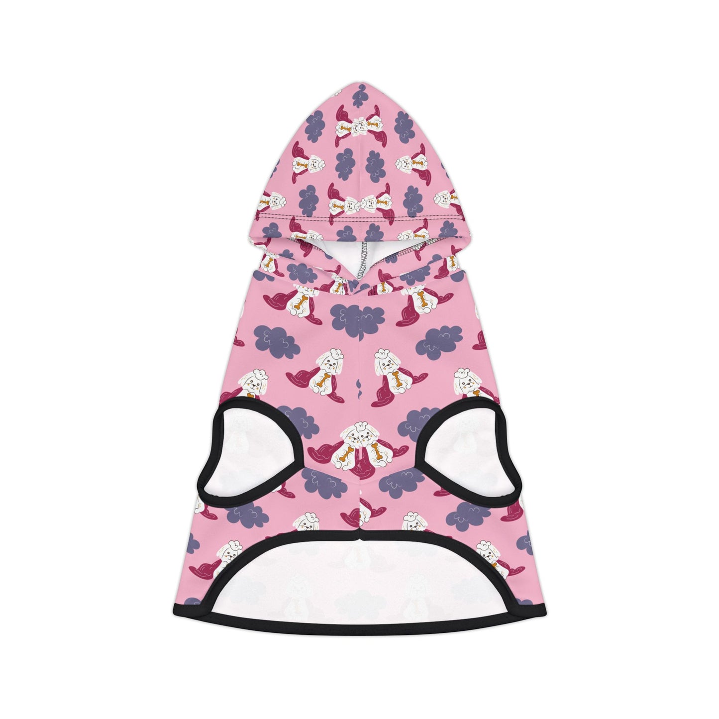 Pink Poodle Pattern Pet Hoodie
