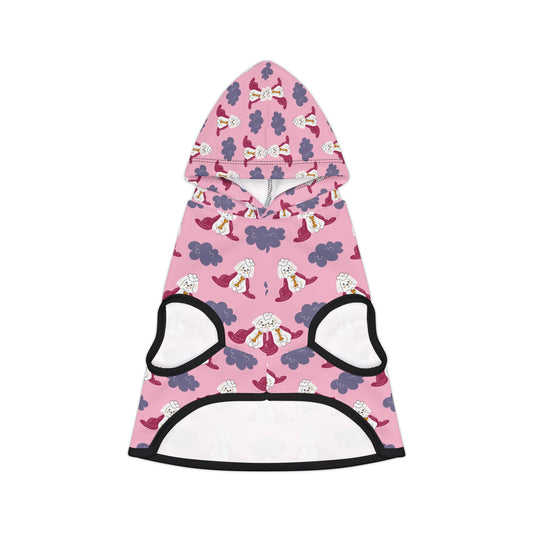 Pink Poodle Pattern Pet Hoodie