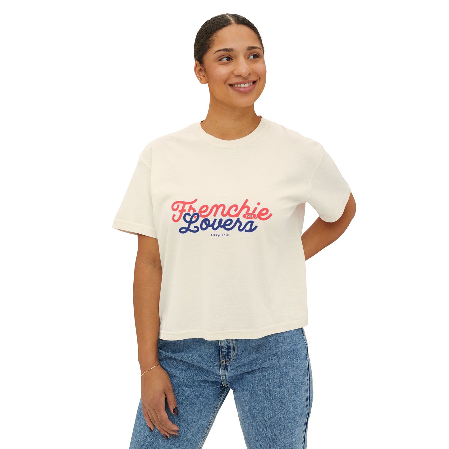 Frenchie Lovers Boxy Tee — Cute Dog Mom Shirt for French Bulldog Fans