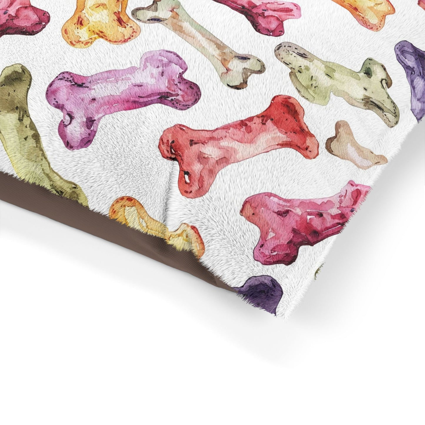 Colorful Watercolor Bones Pet Bed