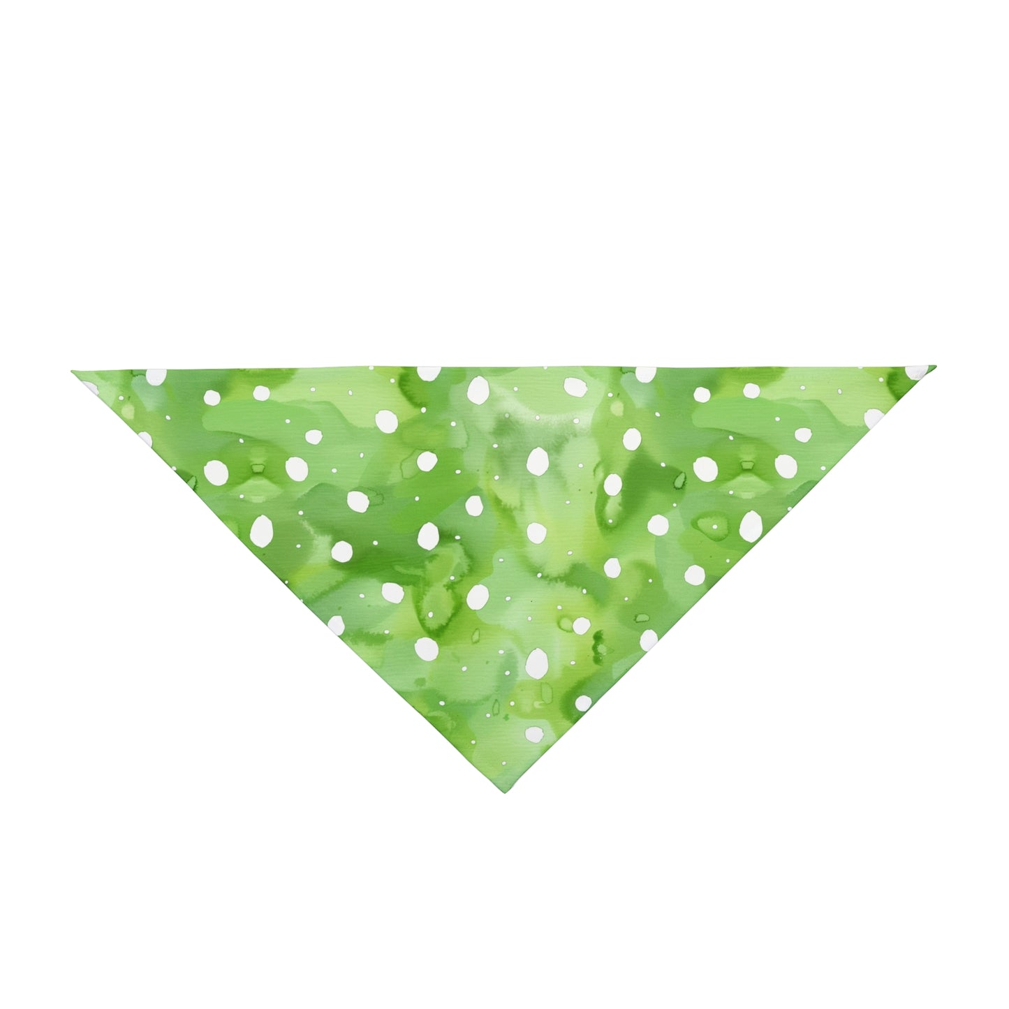 Green Watercolor Polka Dot Pet Bandana