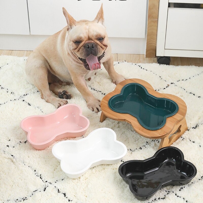 Stable Ceramic Pet Feeding Bowl for Neck Comfort