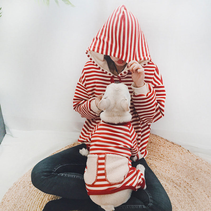 Striped Padded Sweater for Pet and Owner Matching